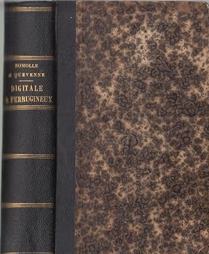 Seller image for M�moire sur l'action physiologique et th�rapeutique des ferrugineux. RELIE A LA SUITE : HOMOLLE (E.) & QUEVENNE. Sur la DIGITALINE et la DIGITALE. P., Bailli�re, 1854, 376pp. -- EDITION ORIGINALE - TIRE A PART des Archives de physiologie, de th�rapeutique et d'hygi�ne, N� 1 --- "E. Homolle may be regarded as the discoverer of digataline.". (Partington IV p. 245) - cf. Garrison N� 1860 --- "En collaboration avec Homolle, T.A. Qu�venne �tudia la digitale et r�alisa l'extraction de la digitaline amorphe" ==== QUEVENNE (T.A.). M�moire sur l'action physiologique et th�rapeutique des ferrugineux. P., Bailli�re, 1854, 356pp., (1) -- EDITION ORIGINALE -- TIRE A PART des Archives de physiologie, de th�rapeutique et d'hygi�ne N� 2 COPY SIGNED for sale by Librairie Diona