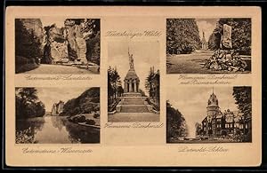 Bild des Verk�ufers f�r Ansichtskarte Detmold, Hermanns-Denkmal, Detmolder Schloss und Bismarckstein zum Verkauf von Bartko-Reher