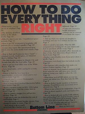 Seller image for How to Do Everything Right - Bottom Line Personal for sale by Nealsbooks