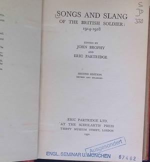 Bild des Verk�ufers f�r Songs and Slang of the British Soldier: 1914-1918. zum Verkauf von books4less (Versandantiquariat Petra Gros GmbH & Co. KG)