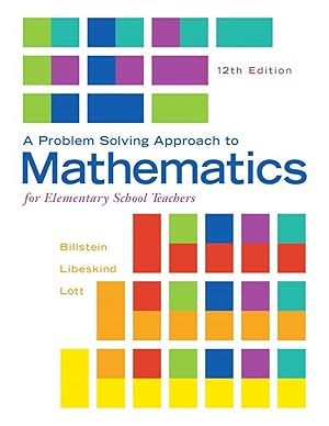 Imagen del vendedor de A Problem Solving Approach to Mathematics for Elementary School Teachers a la venta por Big River Books