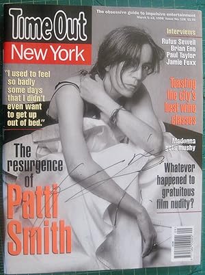 Image du vendeur pour TIME OUT NEW YORK, MARCH 5-12, 1998: PATTI SMITH cover (SIGNED) mis en vente par 246 Books