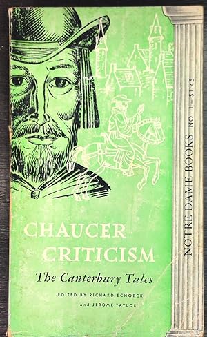 Seller image for Chaucer Criticism: The Canterbury Tales by Schoeck & Taylor 1960 1st Edition for sale by Drew