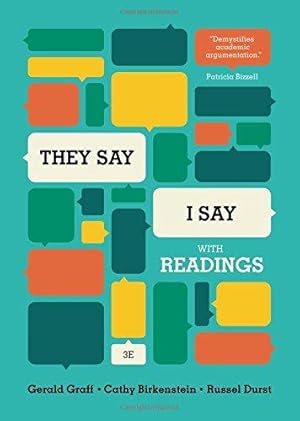 Immagine del venditore per They Say / I Say: The Moves That Matter in Academic Writing, With Readings venduto da WeBuyBooks