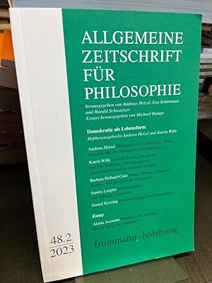 Immagine del venditore per Allgemeine Zeitschrift f�r Philosophie Heft 48.2/2023: Demokratie als Lebensform. venduto da Antiquariat Hecht