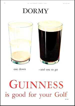 Image du vendeur pour 1934 Vintage Advertising GUINNESS Dormy Good for your Golf (GSA19-Rii) mis en vente par Antique Paper Company