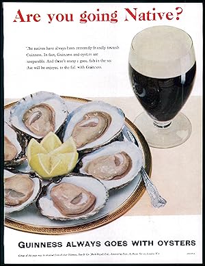 Image du vendeur pour 1959 Original Vintage Advertising GUINNESS ALWAYS GOES WITH OYSTERS (GSA30-29) mis en vente par Antique Paper Company