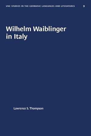 Seller image for Wilhelm Waiblinger in Italy for sale by GreatBookPricesUK