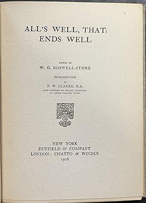 Seller image for All's Well, That Ends Well for sale by Before Your Quiet Eyes