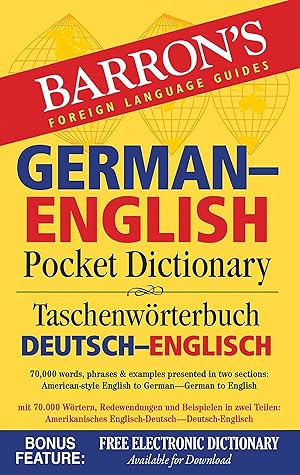 Immagine del venditore per German-English Pocket Dictionary: 70,000 words, phrases & examples (Barron's Pocket Bilingual Dictionaries) venduto da Zoom Books East