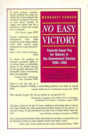 Seller image for No Easy Victory: Towards Equal Pay for Women in the Government Service, 1890-1960 for sale by Book Haven