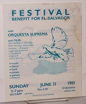 Festival/Tardeada: benefit for El Salvador . Sunday June 21 1981 . 362 Capp [leaflet]