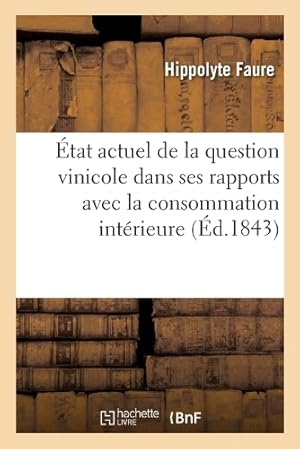 Seller image for �tat Actuel de la Question Vinicole Dans Ses Rapports Avec La Consommation Int�rieure for sale by Rarewaves.com USA