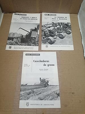 Seller image for PACK 3 Hojas Divulgativas Maquinaria Agr�cola: Transporte y manejo de productos agr�colas. Cosechadoras de grano. La siembra de ma�z a m�quina for sale by Libros Angulo