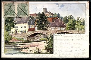 Seller image for Ansichtskarte Tannroda, Br�cke, Ortspartie mit Burg for sale by Bartko-Reher