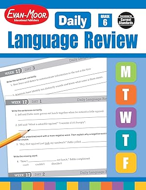 Immagine del venditore per Evan-Moor Daily Language Review, Grade 6, Activities, Homeschooling and Classroom Resource Workbook, Reproducible Worksheets, Teacher Edition, Daily Practice, Skills Assessment, Grammar, Punctuation venduto da Blue Vase Books