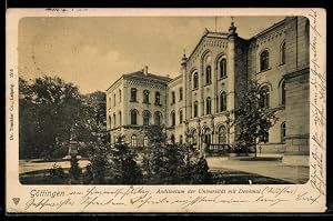 Bild des Verk�ufers f�r Ansichtskarte G�ttingen, Auditorium der Universit�t mit Denkmal zum Verkauf von Bartko-Reher