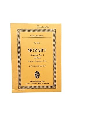 Imagen del vendedor de Partitur Mozart Serenade Nr. 4 and March D major KV 203 & 237 for 2 Oboes, Bassoon, 2 Horns, 2 Trumpets and Strings a la venta por Nostalgie Salzburg