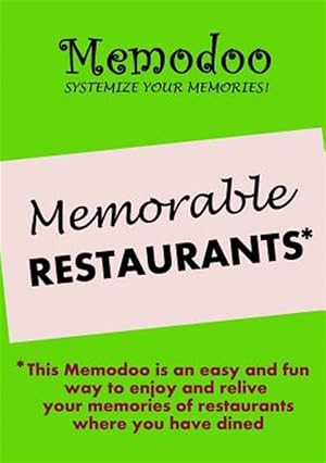 Imagen del vendedor de Memodoo Memorable Restaurants a la venta por GreatBookPrices