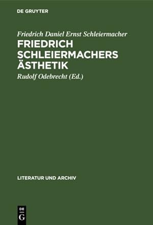 Immagine del venditore per Friedrich Schleiermachers �sthetik -Language: german venduto da GreatBookPricesUK