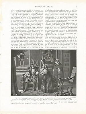 Bild des Verk�ufers f�r LAMINA 9151: La reina Maria Luisa aconseja a su esposo la destitucion de Medinaceli en 1685 zum Verkauf von El Boletin