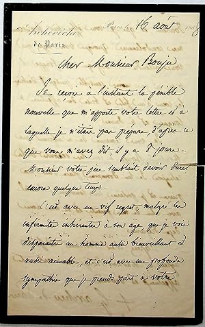 Image du vendeur pour Lettre autographe signée à Georges Darboy mis en vente par Librairie Trois Plumes