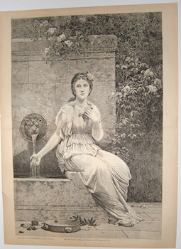 Image du vendeur pour The Fountain (from a painting by G. D. Leslie, A.R.A). Harper's Weekly, Supplement, January 23, 1875. mis en vente par Wittenborn Art Books