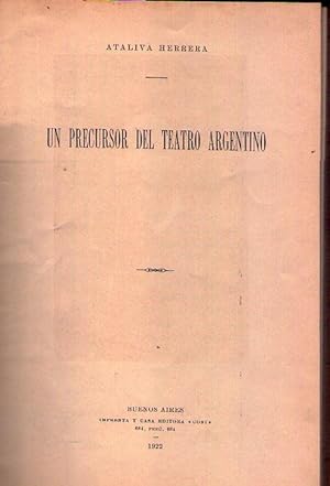 Imagen del vendedor de UN PRECURSOR DEL TEATRO ARGENTINO / EL PROTOMARTIR DE LA EUCARISTIA. Drama histrico en 3 actos. Original de Demetrio Velasco (Escolapio). Estrenado en el Colegio de las Escuelas Pias de Crdoba, 29 de agosto de 1915 a la venta por Buenos Aires Libros