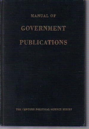 Bild des Verkufers fr Manual of Government Publications United States and Foreign zum Verkauf von The Book Junction