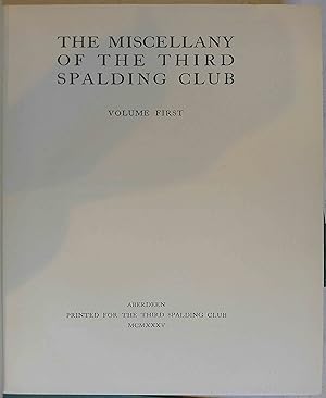Seller image for The Miscellany of The Third Spalding Club - Volume First & Volume II for sale by Hanselled Books