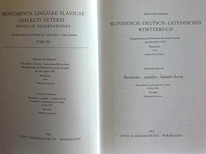 Seller image for Slovenisch-deutsch-lateinisches W�rterbuch : Neugestaltung u. Faks. d. ersten Ausg. aus d. Jahre 1592 = Slovensko-nemško-latinski slovar. Hieronymus Megiser. Bearb. von Annelies L�greid / Monumenta linguae Slavicae dialecti veteris ; T. 7 for sale by Herr Klaus Dieter Boettcher