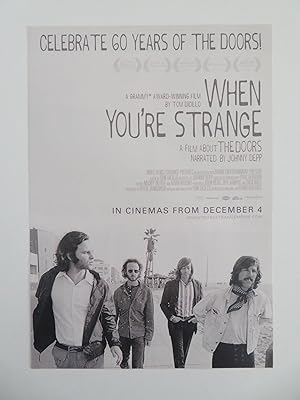 Seller image for When You're Strange Japanese Chirashi (B5) Poster Jim Morrison Johnny Depp 2009 for sale by Rendezvous Cinema