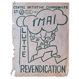 Seller image for Affiche originale "1er mai, lutte, revendications" for sale by Librairie de l'Escurial