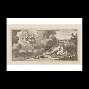 Immagine del venditore per Allegorical or Biblical representation with kneeling figure for man on throne with flames, A5 venduto da Contentum