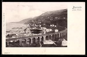 Bild des Verk�ufers f�r Cartolina Trieste, Barcola, Vista panoramica con viadotto e mare sullo sfondo zum Verkauf von Bartko-Reher