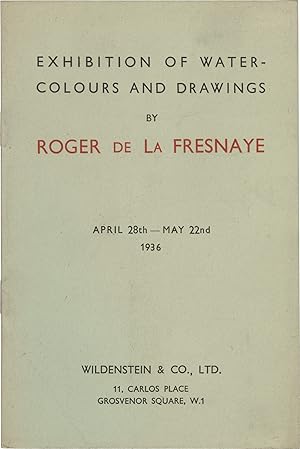 Bild des Verk�ufers f�r Exhibition of watercolours and drawings (Original catalog for the 1936 exhibition) zum Verkauf von Royal Books, Inc., ABAA