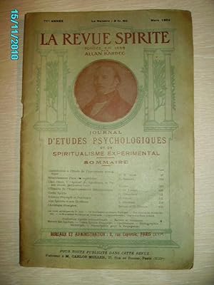 Seller image for LA REVUE SPIRITE,71e ANNEE,NOVEMBRE 1928. for sale by Bibliofolie