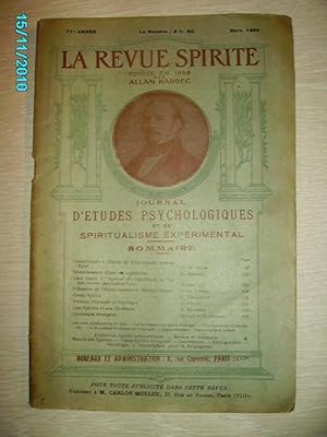 Image du vendeur pour LA REVUE SPIRITE,71e ANNEE,MARS 1928. mis en vente par Bibliofolie