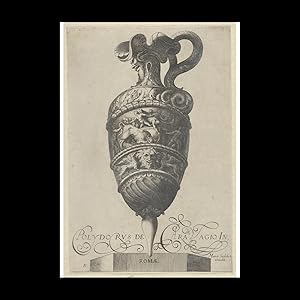 Seller image for Plate 5: Vase or Ewer with a Double Frieze, the Top shows Men Wrestling a Bull, the Bottom contains a Mask and Two Griffins, from Antique Vases (Vasa a Polydoro Caravagino), A5 for sale by Contentum