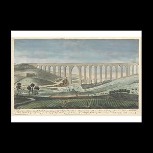 Immagine del venditore per A Prospect of the New Aqueduct of Lisbon, as crossing over the Valley of Alcantra on Stone Arches, the Largest of which is 150 feet wide, and 249 feet High. Which is 47 feet higher than the Monument in London, A5 venduto da Contentum