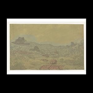 Bild des Verk�ufers f�r Valley with river and a city with four towers, A5 zum Verkauf von Contentum