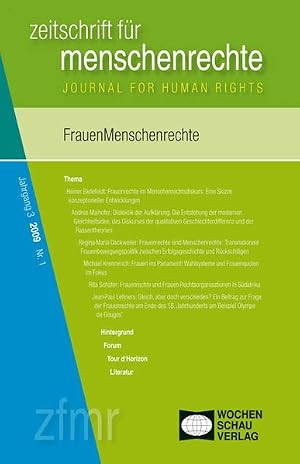Bild des Verk�ufers f�r FrauenMenschenrechte. Zeitschrift f�r Menschenrechte (zfmr): 1-09 zum Verkauf von buecheronline24