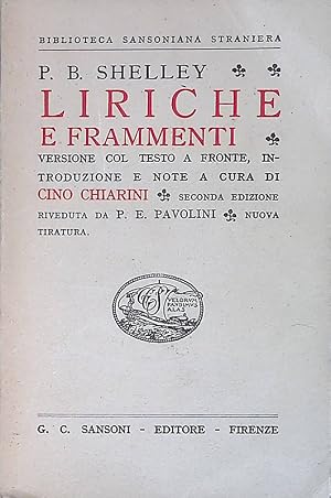 Immagine del venditore per Liriche e frammenti venduto da FolignoLibri