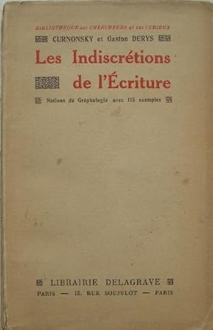 Seller image for Les indiscrtions de l'criture. Notions de graphologie avec 115 exemples. for sale by Librairie les mains dans les poches