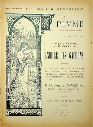 Immagine del venditore per La Plume - n�159 du 1er d�cembre 1895 - num�ro sp�cial consacr� � l'imagier Andhr� des Gachons. venduto da Librairie Trois Plumes