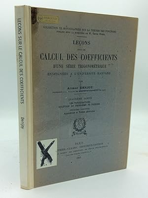 Seller image for LECONS SUR LE CALCUL DES COEFFICIENTS for sale by Kubik Fine Books Ltd., ABAA