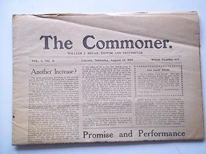 Seller image for The Commoner (Vol. 9 No. 31, Whole No. 447, August 13, 1909) (Lincoln, Nebraska Newspaper) for sale by Bloomsbury Books