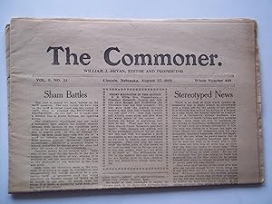 Seller image for The Commoner (Vol. 9 No. 33, Whole No. 449, August 27, 1909) (Lincoln, Nebraska Newspaper) for sale by Bloomsbury Books