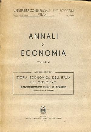 Storia economica dell'Italia nel Medio Evo. Traduzione di G. Luzzatto. Università commerciale Lui...