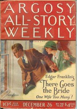 Imagen del vendedor de ARGOSY ALL-STORY Weekly: December, Dec. 26, 1925 a la venta por Books from the Crypt